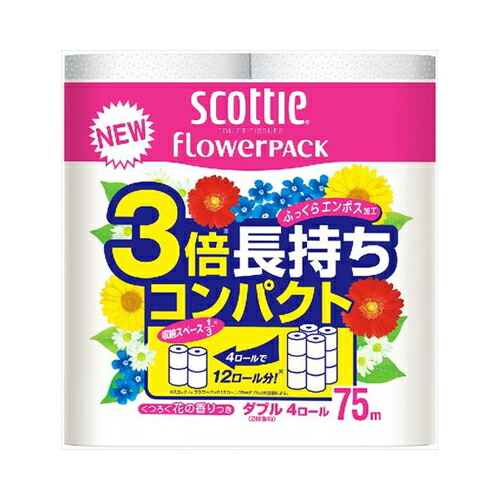 スコッティフラワーパツク3倍長持ち4Rダブル
