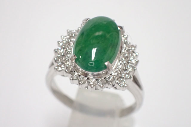 楽天市場】翡翠 3.32ct リング 11号 PT900 プラチナ 指輪 ダイヤモンド