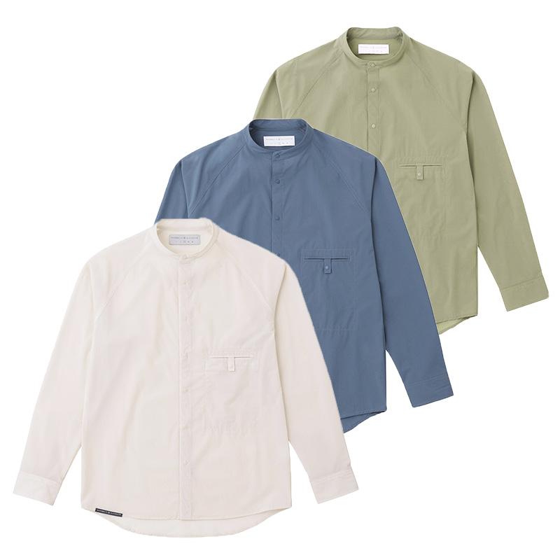 ARC&#39;TERYX - AXESQUIN　アクシーズクイン　ダンガリーのバンドカラーシャツ ダンガリーのバンドカラーシャツ AXESQUIN（アクシーズクイン