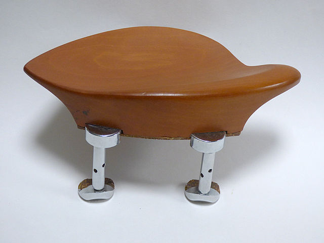 Morawetz/Hill Chrome Bracket Violin Chinrest Boxwood バイオリンあご当 ボックスウッド モラヴェッツ(モラウェッツ)型 ヒル脚