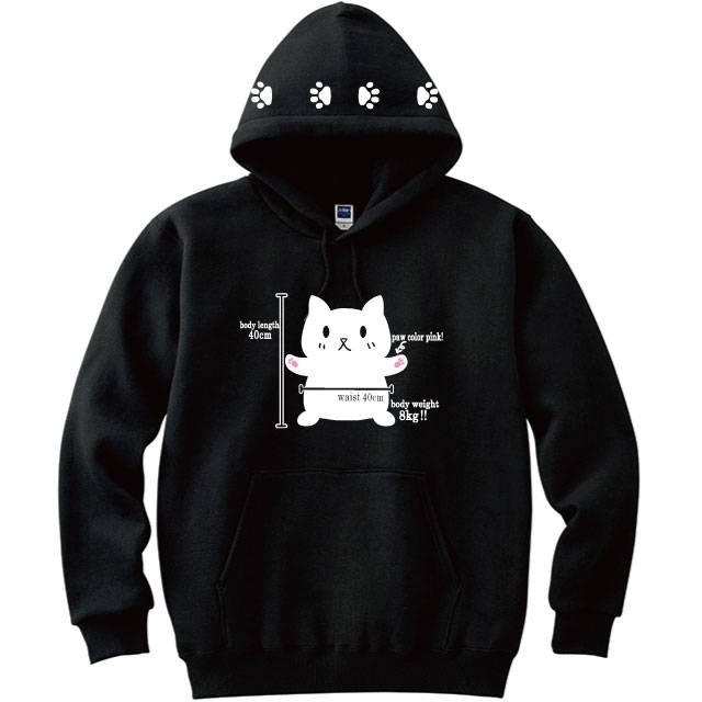 nqrse なるせ かえってきたねこ パーカー 黒 ブラック XXL
