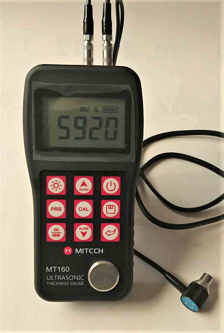 【貨物輸送無料】超音波厚さ計MT-160,7MHzプローブセット、標準尺度5MHzプローブなし