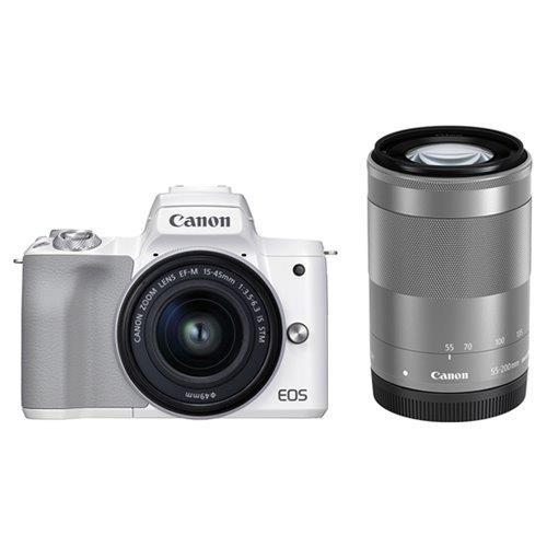 CANON キヤノン デジタル 鏡鑑受け答え 一眼 写真機 EOS Kiss M2 ダブルズームキット [白いこと]【ラッピング相応う可】 R-LOGI