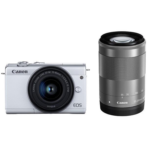 CANON キヤノン 鏡鑑受け答え 一眼 写真器 EOS M200 ダブルズームキット 白いこと【ラッピング相応う可】 TV・オーディオ・カメラ-カメラ・ビデオカメラ・光学機器