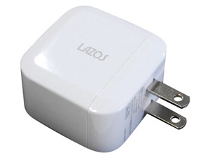 Lazos AC充電器2ポート合計2.4Aホワイト L-AC2.4-W[ラッピング可] R-LOGI