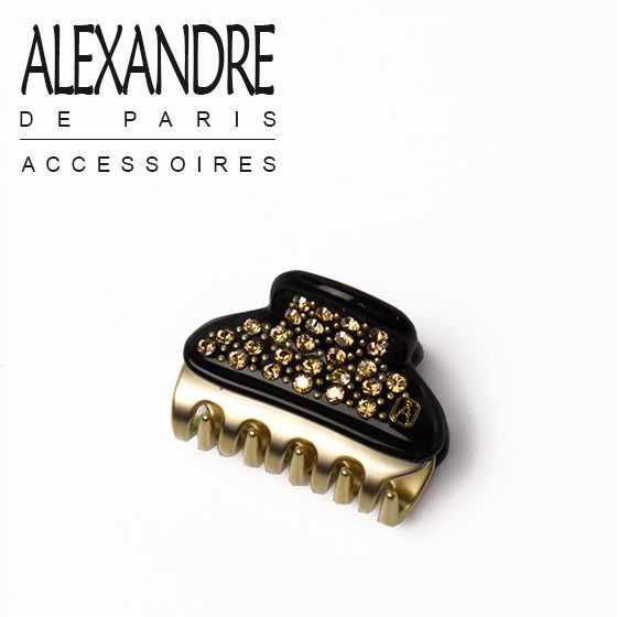 【極美品】アレクサンドルドゥパリ黒 スワロ付クリップM　ACCA好きの方へも♡ アレクサンドル ドゥ パリ] ALEXANDRE DE PARIS クリップ(M