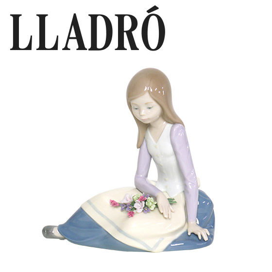 【店内ポイント5倍】■リヤドロ 人形 女の子 少女置物 陶器 LLADRO あなたを待ちながら 9221　手作業の磁器人形