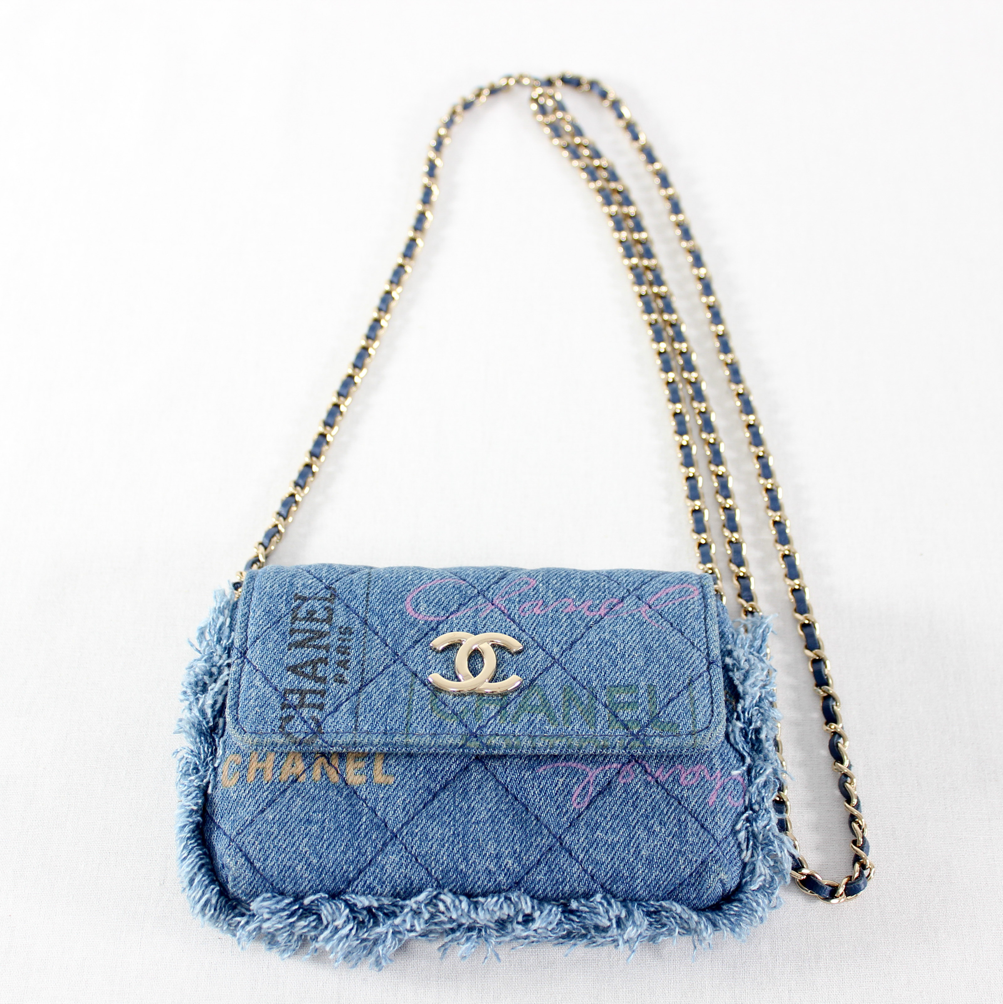 【中古】 シャネル CHANEL ミニマトラッセ チェーンショルダーバッグ デニム レディース ミニバッグ ブルー 32番台 極美品｜Solea