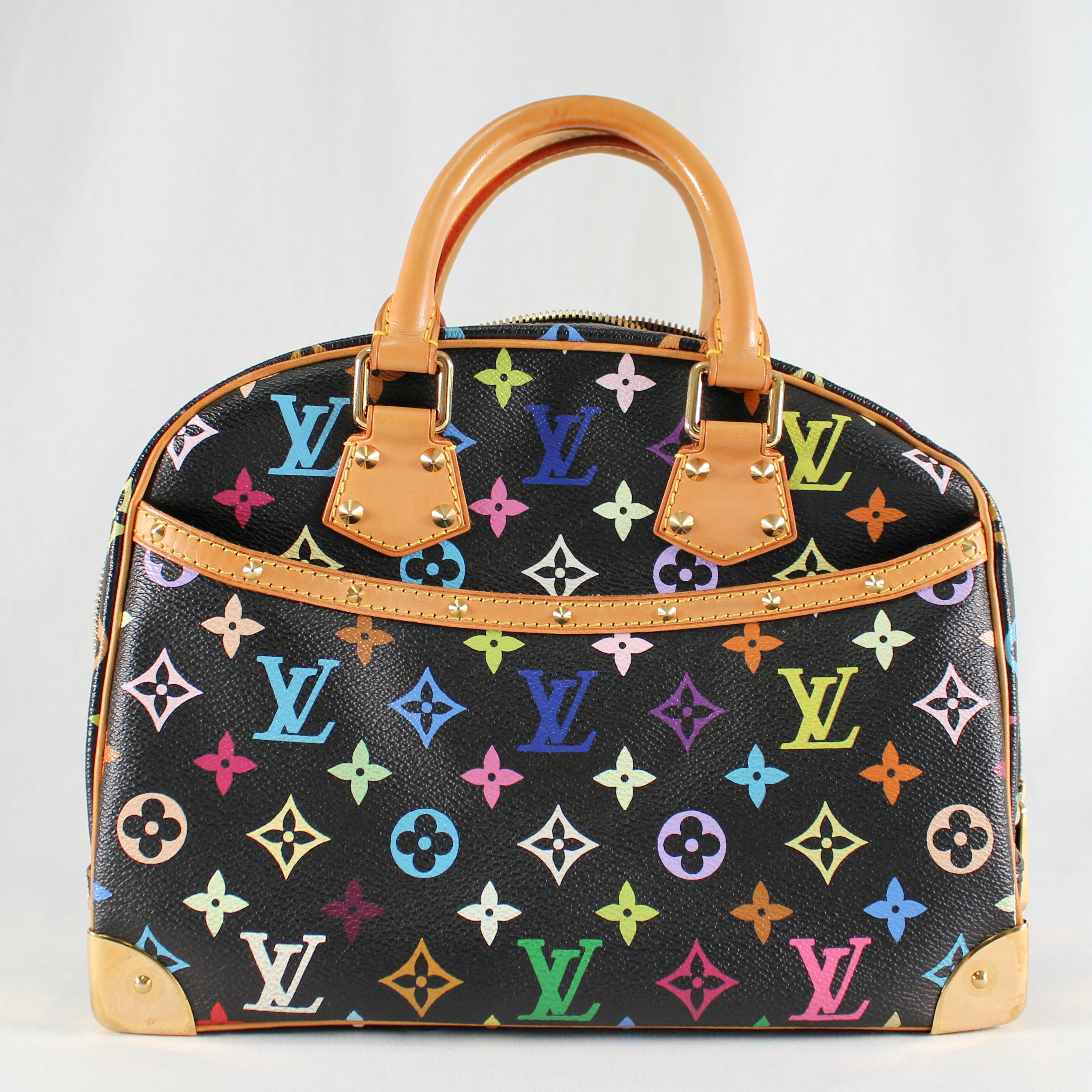 【中古】 Louis Vuitton ルイヴィトン モノグラム マルチカラー ノワール トゥルーヴィル M92662 ハンドバッグ ブラック レディース 美品｜Solea