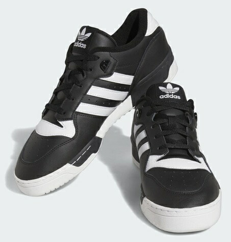 【数量限定】【adidas】FZ6327 adidas RIVALRY LOW BLACK/WHITE ライバルリー ロー ブラック ホワイト アディダス メンズ スニーカー ローカット カジュアル シューズ 靴 3本ライン 大人靴 黒 白 レザー