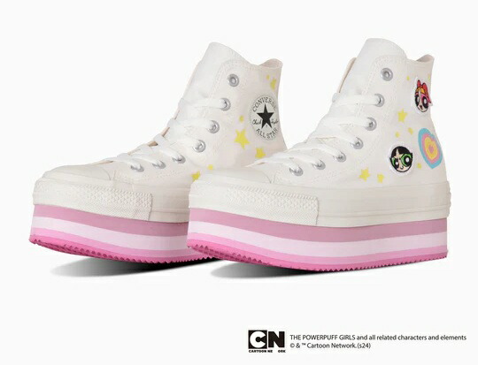 【SALE】【CONVERSE】5SE182 ALL STAR CHUNKYLINE HI / THE POWERPUFF GIRLS WHITE コンバース オールスター チャンキーライン 力強さパフ ガールズ 白いこと スニーカー ご機嫌撥ねのける パワパフ 成年者靴 シューズ 心地よい 共同研究