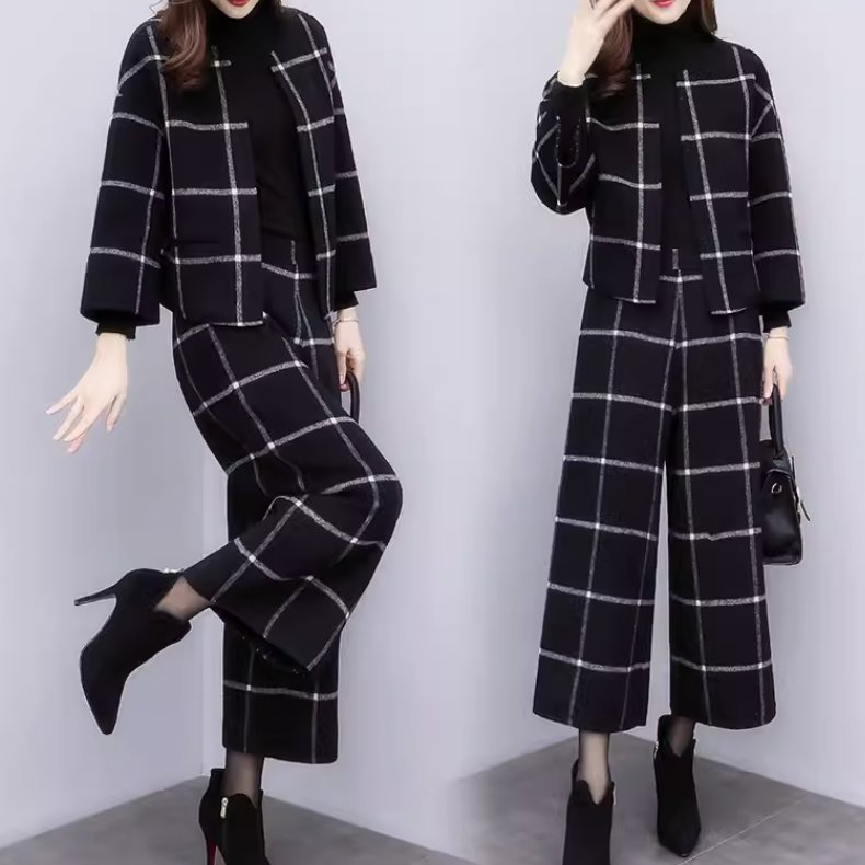 楽天市場】ノーカラージャケット ワイドパンツ セットアップ