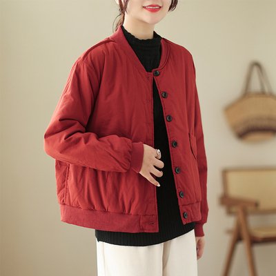 アウター コート 上着 ジャケット 長袖 ラウンドネック ショート丈 前開き ボタン ポケット かわいい 大人可愛い きれいめ シンプル 上品 おしゃれ かっこいい レトロ ラフ ルーズ こなれ感 個性的 主役級 存在感 抜け感 冬 メンズライク キュート ナチュラル ベーシック