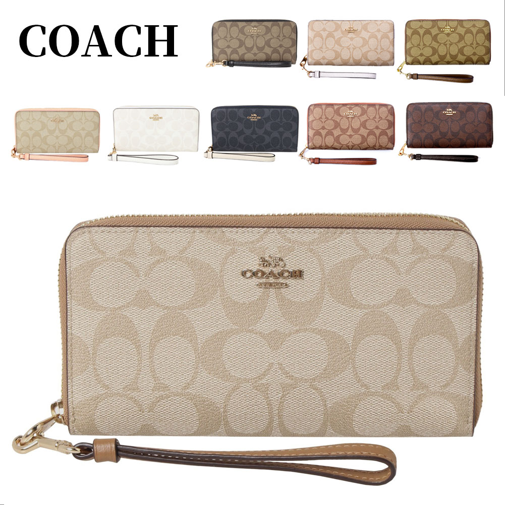 COACH 財布 COACH コーチ 財布 長財布 FC4452 C4452 カーキ×ライトセージ