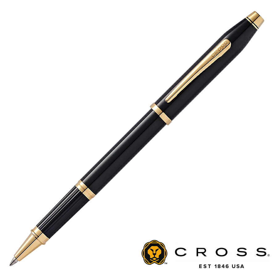 【名入れ無料】 Cross クロス センチュリーII ブラックラッカー セレクチップ ローラーボール N414-1