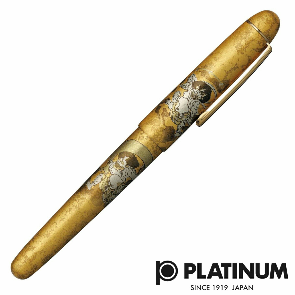 PLATINUM プラチナ万年筆 #3776 金沢箔 万年筆 風神雷神 フウジンライジン PNB-35000H #3