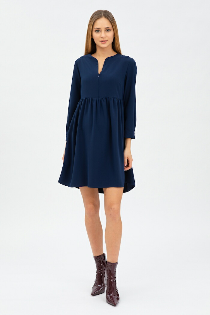 Pietro Brunelli DRESS CHANTAL（シャンタル） ＜授乳対応＞マタニティワンピース -ダークネイビー｜ソルレガロ・インターナショナル