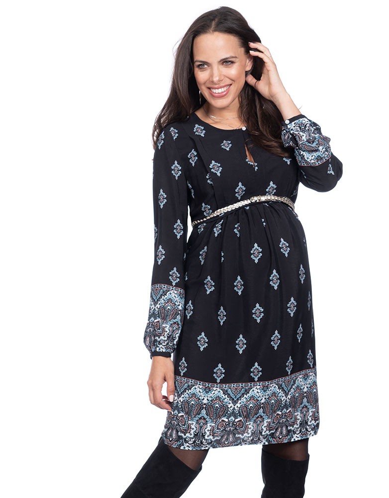 配送員設置送料無料 楽天市場 Seraphine Blanche 授乳対応 ボヘミアンマタニティワンピース ペイズリープリント ソルレガロ インターナショナル 新品即決 Lexusoman Com