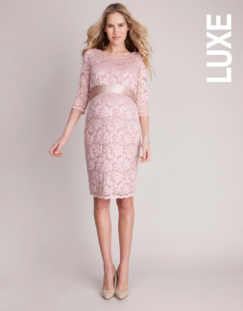 blush lace overlay dress