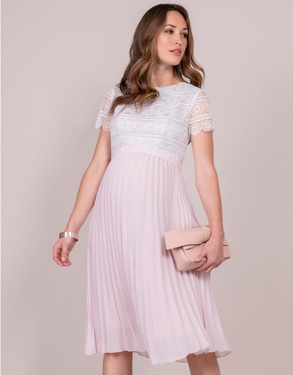 Seraphine Abby レーストッププリーツマタニティワンピース クリーム ブラッシュピンク septicin Com