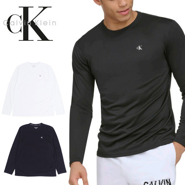 ラッシュガード メンズ Calvin Klein カルバン クライン 長袖 ロンT 水着 男性 夏 薄手 アウトドア キャンプ 釣り 海 海水浴 海外旅行 人気 ブランド ペアルック ブラック 黒 ホワイト 白 M L XL XXL 2L 3L 大きいサイズ USモデル L/S RASH GUARD -CK MONOGRAM