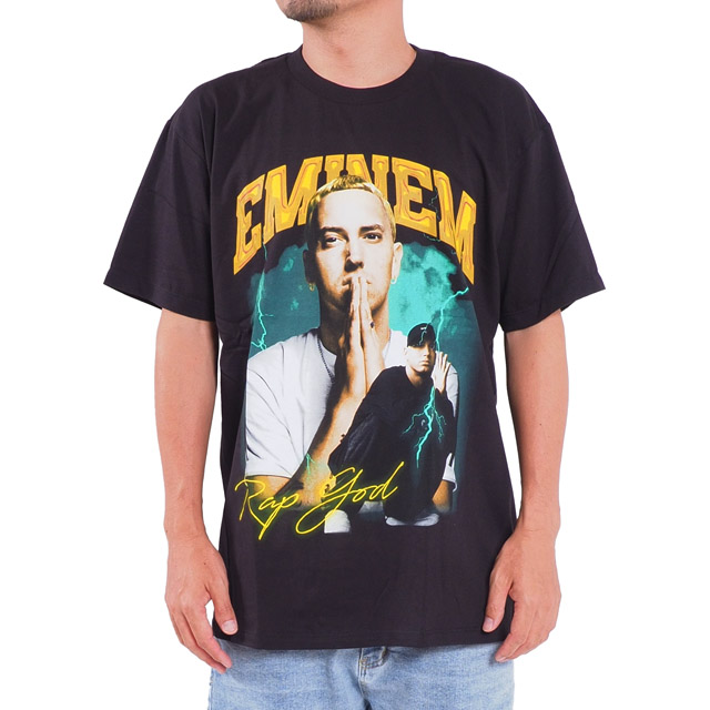 EMINEM プリント ブラック Tシャツ EMINEM Rap God プリントTシャツ ブラック Mサイズ 古着｜Yahoo