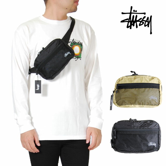 ファニーパック ステューシー Stussy レディース メンズ ブランド ボディバッグ ワンショルダー おしゃれ Weight ウエストポーチ Stussy 2way ウエストバッグ ボディーバッグ ナイロン ヒップバッグ ワンショルダー バッグ 軽量 軽い 斜めがけ Light Weight Waist Bag