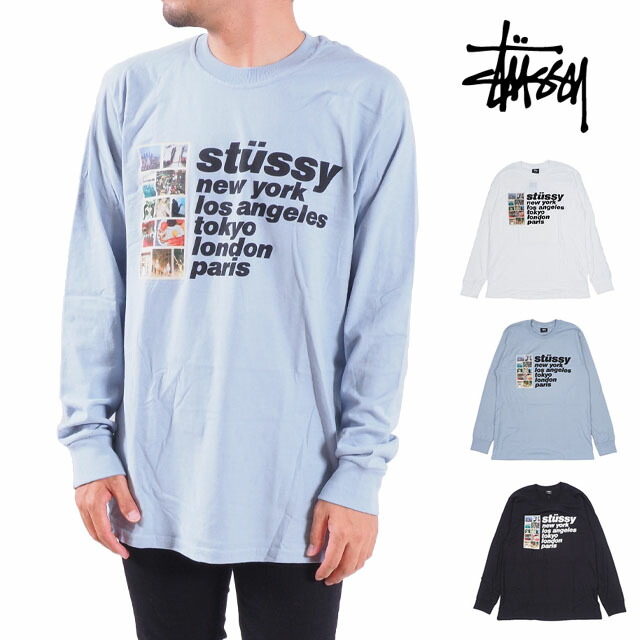 楽天市場 Stussy Italic Collage Ls Tee ブラック ホワイト 黒 白 長袖tシャツ カットソー ロンt S M L Ll Xlサイズ 男性 メンズ 女性 レディース トップス 大きいサイズ Usaモデル Solt And Pepper