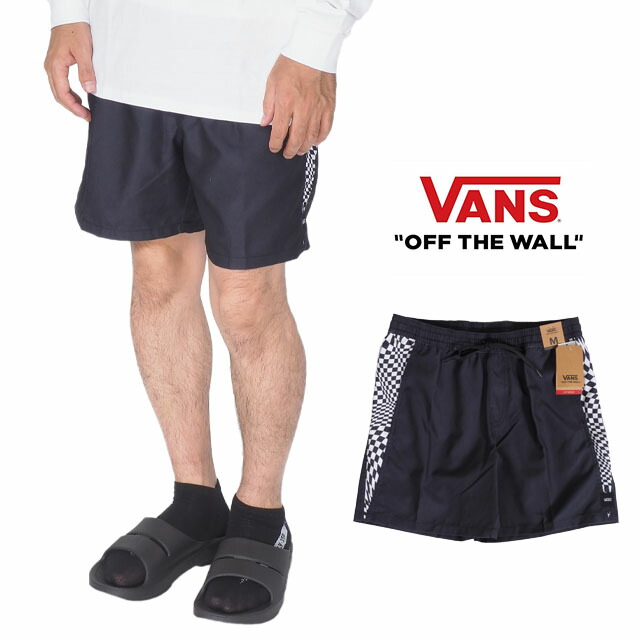 メール便無料 サーフショーツ 海水パンツ 海パン メンズ ラッシュガード サーフパンツ 水着 ブラック 黒 34サイズ 33 32 31 W30 ボードショーツ 18インチ Ii Volley V Panel Vans メンズ バンズ Usモデル 大きいサイズ アウトドア マリンスポーツ 短パン ハーフパンツ