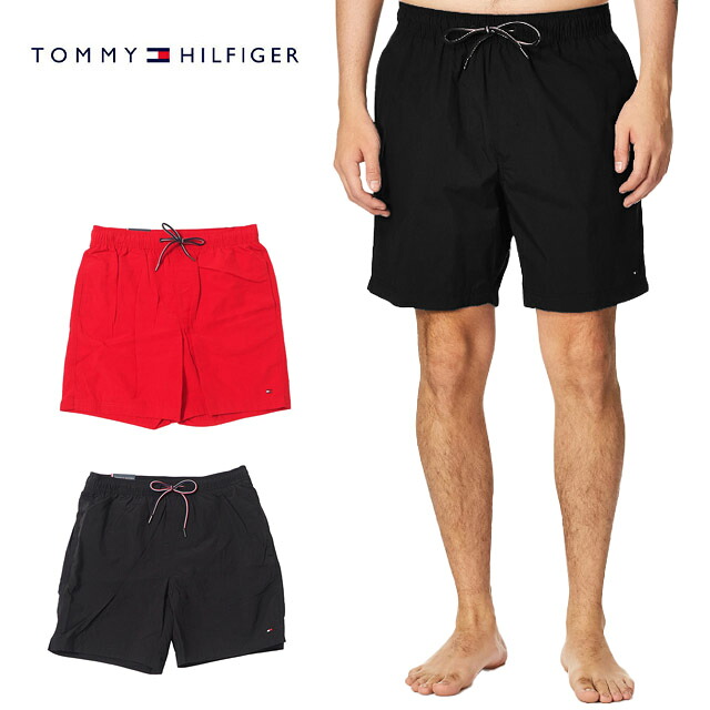 トミーヒルフィガー 水着 メンズ サーフパンツ TOMMY HILFIGER 7インチ スイムトランクス 海パン 男性用 水陸両用 メッシュインナー付き 速乾 ナイロン ショートパンツ 海 プール ビーチ サーフィン アウトドア BBQ