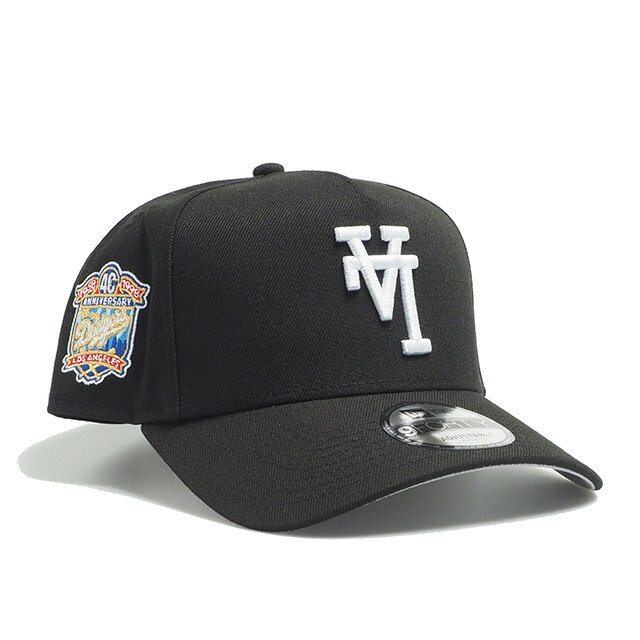 [即納]NEWERA ニューエラ 9FORTY A-FRAME Aフレーム LOS ANGELES DODGERS UPSIDE DOWN ロサンゼルス・ドジャース アップサイドダウン 逆さロゴ サイドパッチ グレーブリム ツバ裏グレー ブラック 黒 帽子 CAP キャップ ハット NEW ERA 日本未発売 LA買い付け商品