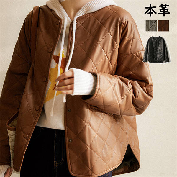 【期間限定20%OFF発行中】本革ジャケット コート 羊革 レザージャケット レディース 女性 ショットコート 中綿ジャケット 防風 防寒 保温性 ショットコート アウター 品質良い 防寒着 上着 防寒ジャケット 秋冬コート 通勤 通学 無地 ショット丈 柔らか プレゼント ギフト|ソルレイ