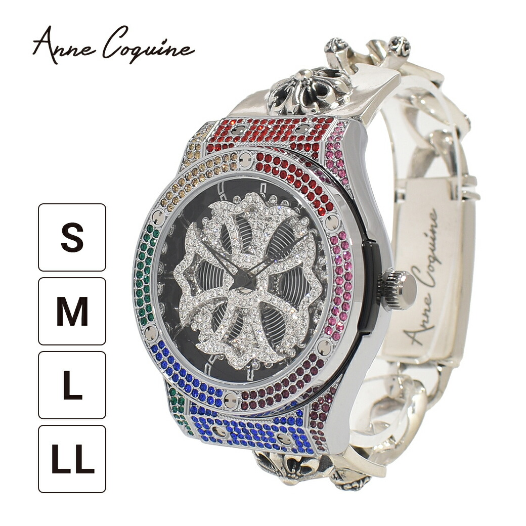 オクタゴンレインボースワロ しろがね色チェーン店／1765-23-0014 S/M/L/LL大きさ Anne Coquine アンコキーヌ 藤島彩子 QVC TV買い出し 今めかしい キレイめ かっこいい