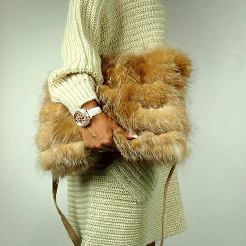 【OUTLET SALE】リアルラクーンファークラッチBAGベージュ(2211-20) プレゼント ギフト Anne Coquine アンコキーヌ 藤島彩子 QVC TVショッピング おしゃれ キレイめ かっこいい