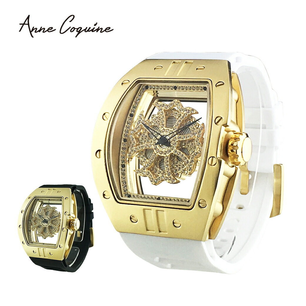 中古・ジャンク品】Anne Coquine腕時計SWAROVSKI ゴールド