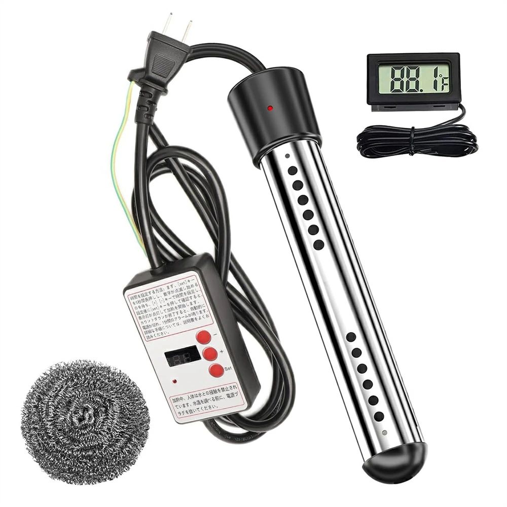 【クーポン最大999円OFF】投げ込みヒーター 風呂 電気給湯器 1500W サーモスタット付 70°自動オフ 追い焚き 対応 浴槽 バスタブ フットバス 家庭 アウトドア 学校用 湯沸かしヒーター 携帯浸漬湯沸かし器