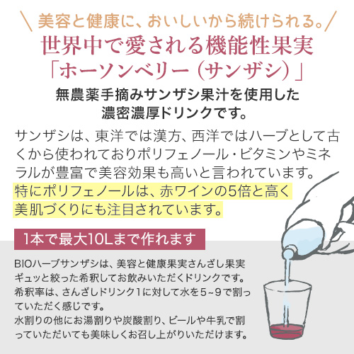 ビオ Bio ハーブ サンザシ 1000ml 正式的 ドリンク アルピジョン 健康ドリンク さんざし 国内正規品