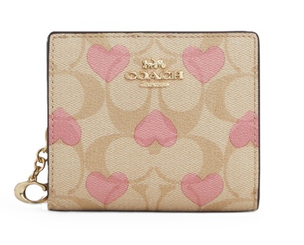 【★ハッピーホリディSALE！個数限定大特価】COACH/コーチ　COACH スナップ ウォレット シグネチャー キャンバス ハート プリント CQ145 【春財布】【ラッピング無料】【楽ギフ_包装】【新社会人】【母の日】【スーパーSALE】