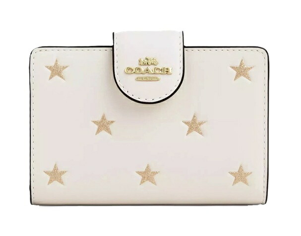 【★ハッピーホリディSALE!個数限定大特価】COACH/コーチ ミディアム コーナー ジップ ウォレット スター プリント 二つ折り 財布 コンパクト CW530 IMCAH チョーク 【春財布】【ラッピング無料】【楽ギフ_包装】【新社会人】【母の日】【スーパーSALE】