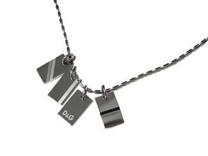 D&G/ドルチェ＆ガッバーナ D＆Gロゴ 4プレートモチーフ ネックレス シルバー DJ0548 【Luxury Brand Selection】【メンズ ギフト】【ラッピング無料】【楽ギフ_包装】｜インポートサムシング