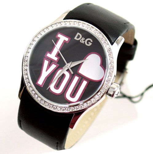 D&G TIME ドルチェ＆ガッバーナBE MINE レディース革ベルト腕時計 DW0146【ラッピング無料】【楽ギフ_包装】