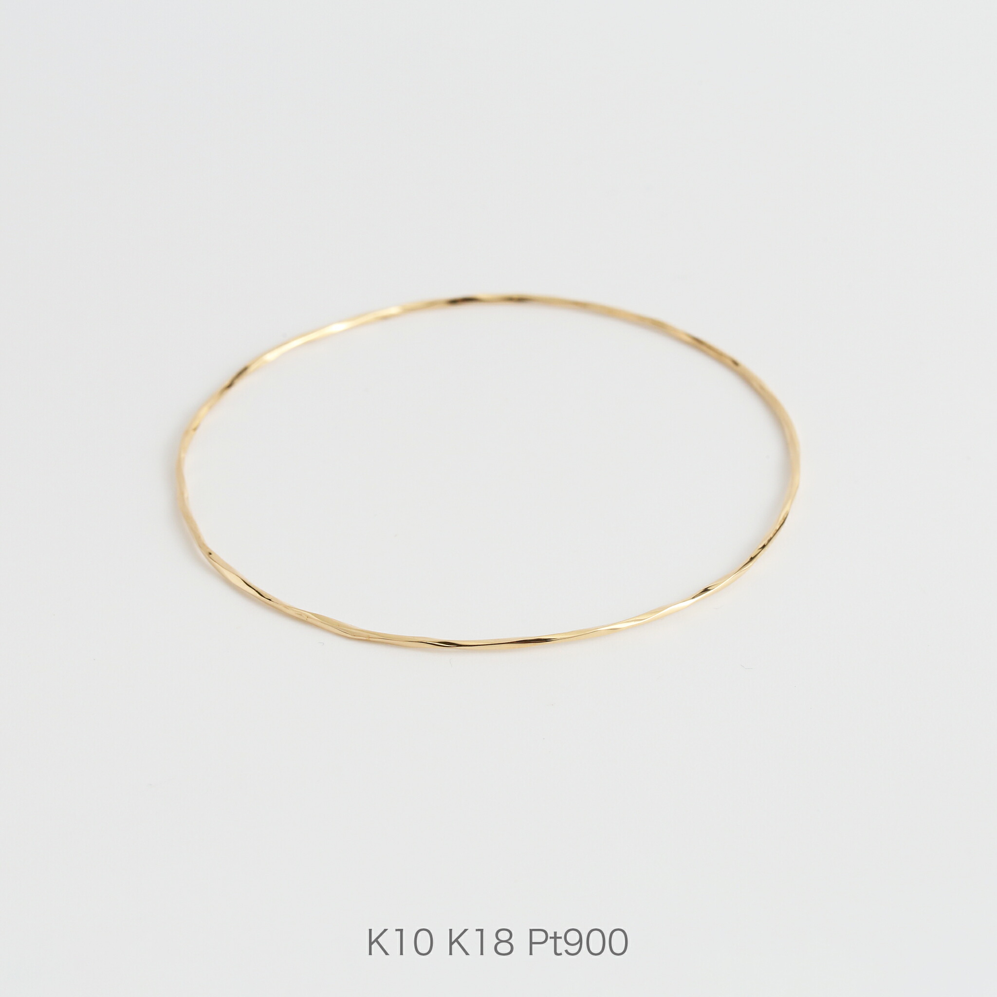 大人の華奢ゴールド Genuit K18バングル 14cm／18金 ジェヌイット