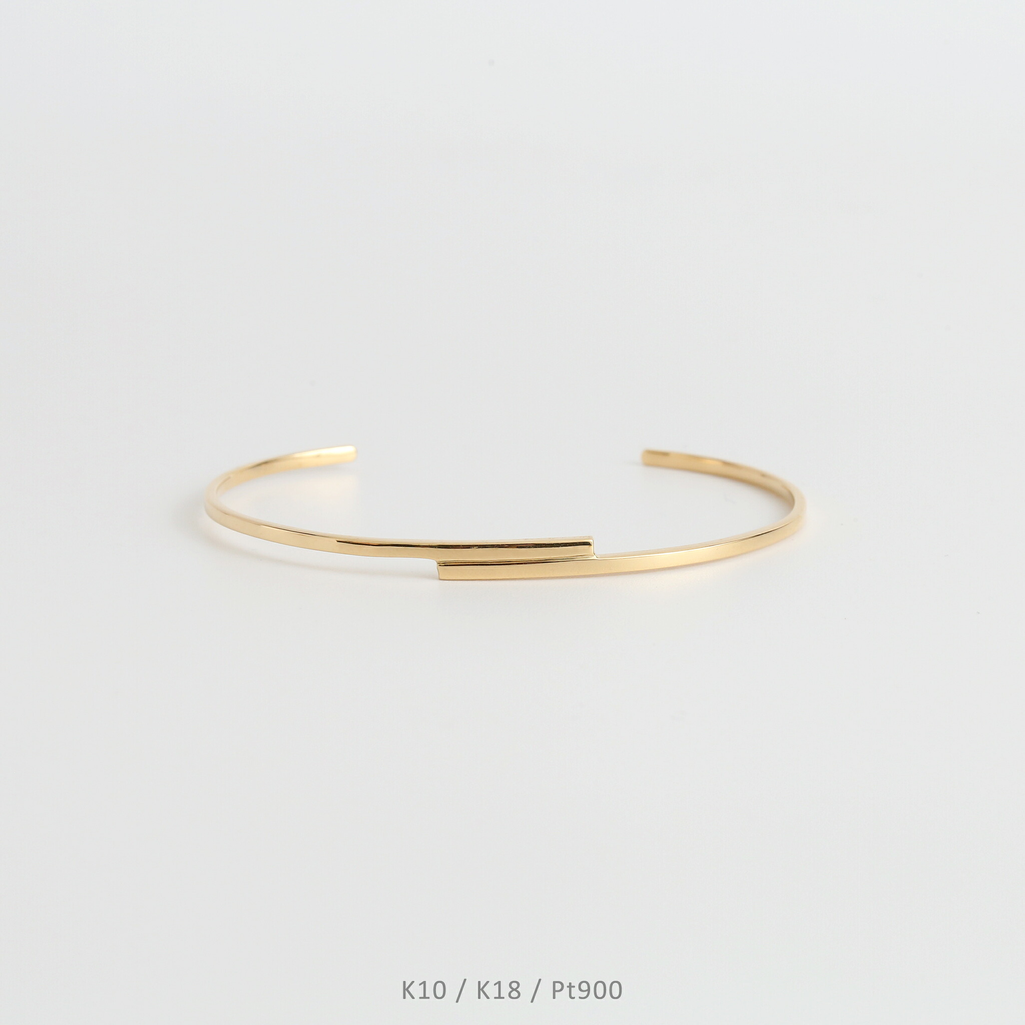 【Stack Line Bangle】 K10/K18/PT900 イエローゴールド スレンダー ライン バングル 地金 10金 10k k10 18金 18k k18 pt900 ホワイトゴールド プラチナ レディース シンプル 細身 フリーサイズ プレゼント ギフト｜AVARON