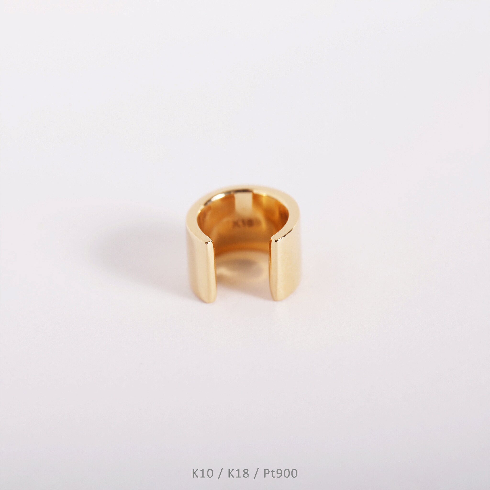 【Basic Plate Ear Cuff Ｍ】 K10/K18/Pt900 ゴールド プレート イヤーカフ 地金 シンプル 10金 10k k10 18金 18k k18 pt900 イエローゴールド ピンクゴールド ホワイトゴールド プラチナ レディース 片耳 プレゼント ギフト