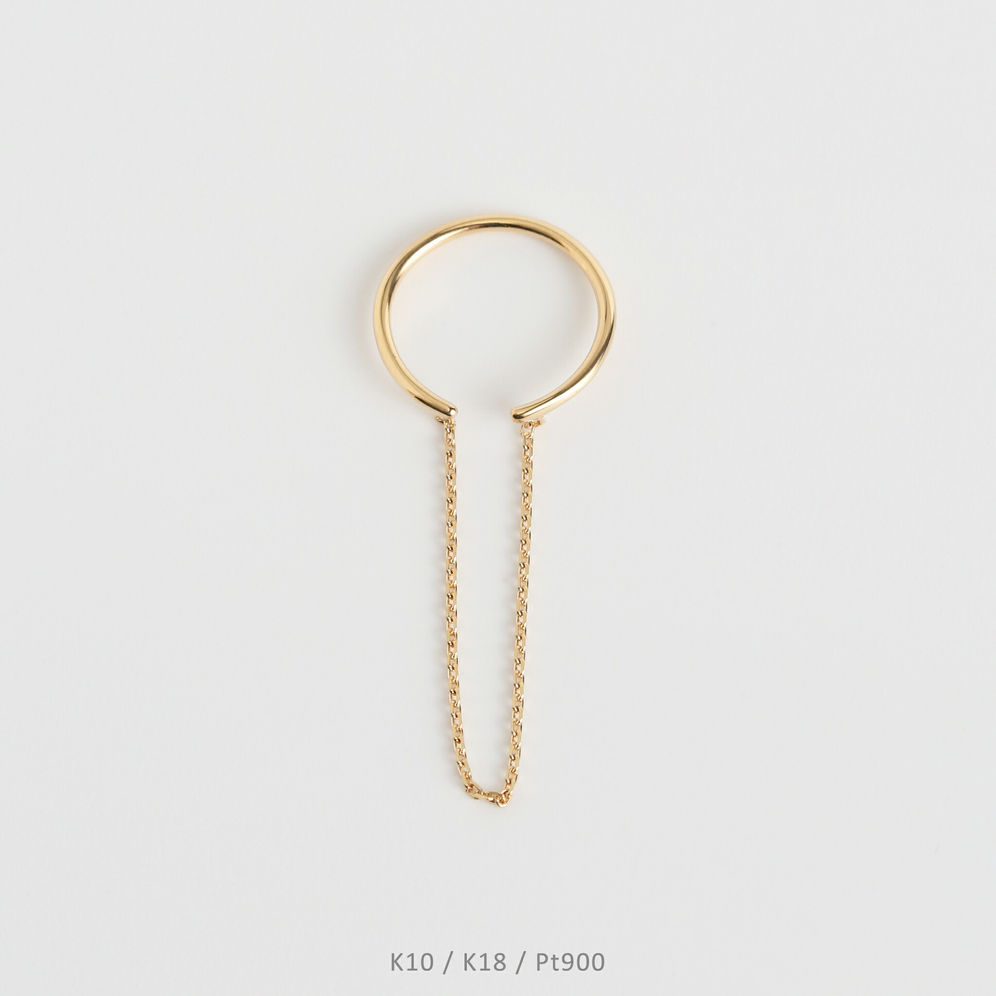 【Hoop Chain Ear Cuff S】 K10/K18/Pt900 ゴールド チェーン イヤーカフ 地金 10金 10k k10 18金 18k k18 pt900 イエローゴールド ピンクゴールド ホワイトゴールド プラチナ レディース 片耳 プレゼント ギフト
