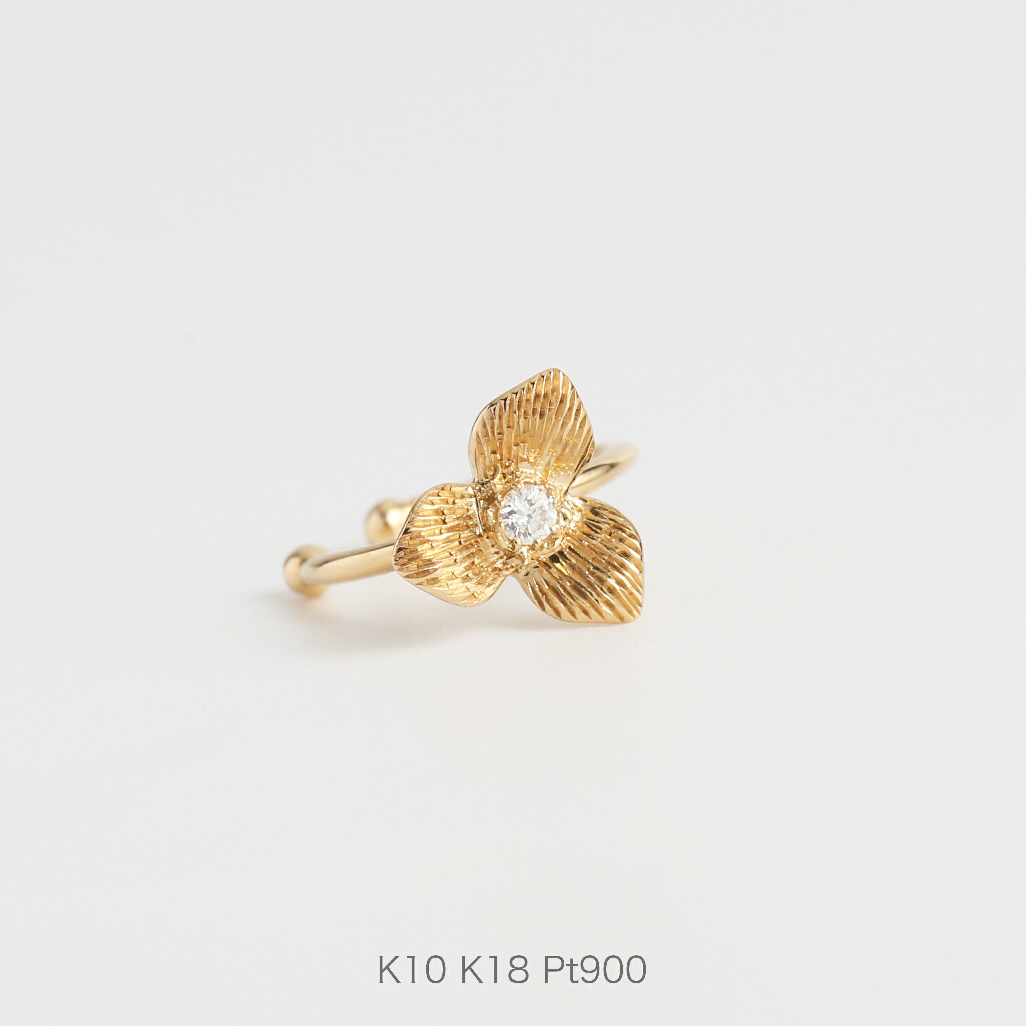 楽天市場】【Trillium / Pierce】 K10/K18/Pt900 花 モチーフ 一粒