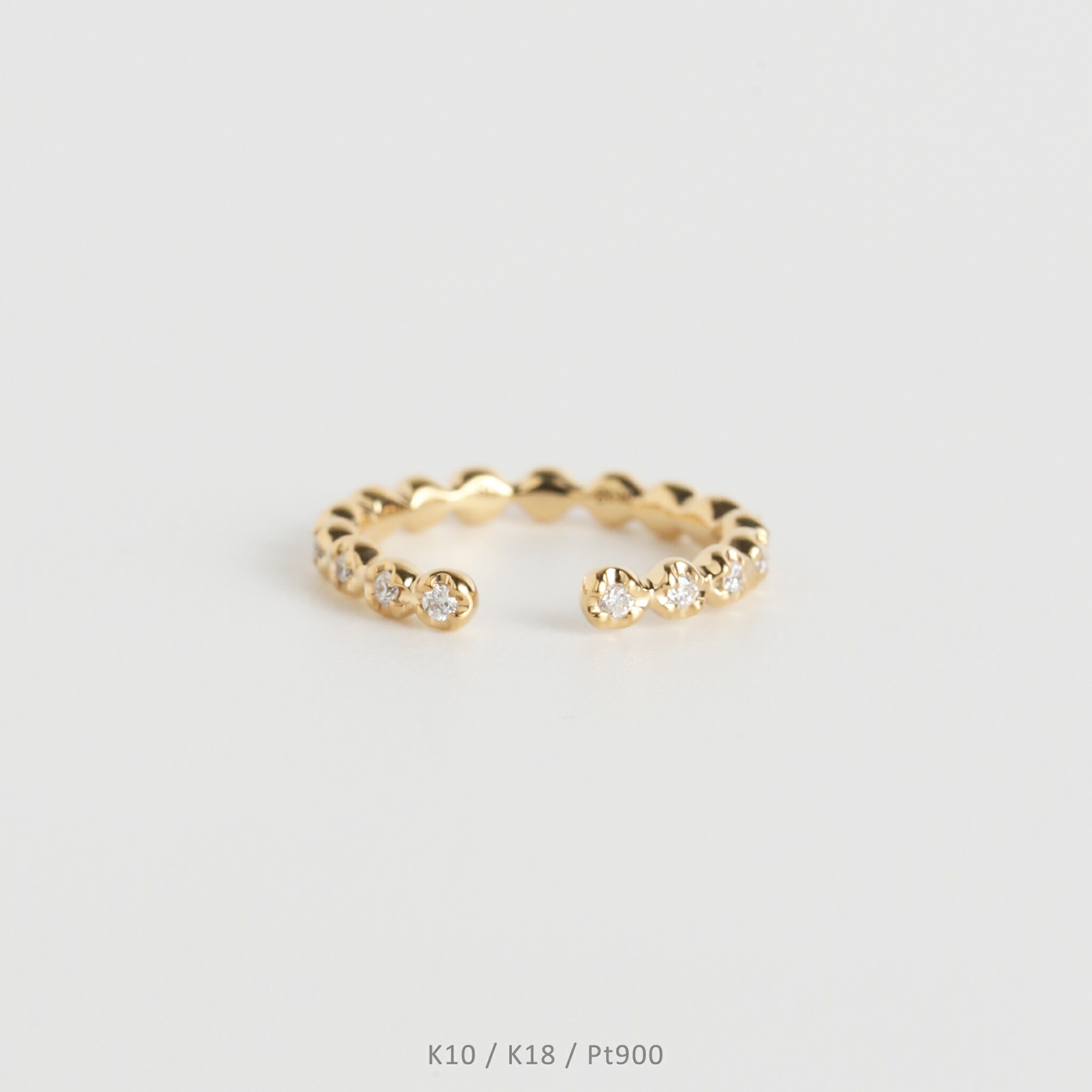 【Cres Ear Cuff】 K10/K18/Pt900 ダイヤモンド イヤーカフ 10金 10k k10 18金 18k k18 pt900 イエローゴールド ピンクゴールド ホワイトゴールド プラチナ レディース ボール 片耳 プレゼント ギフト