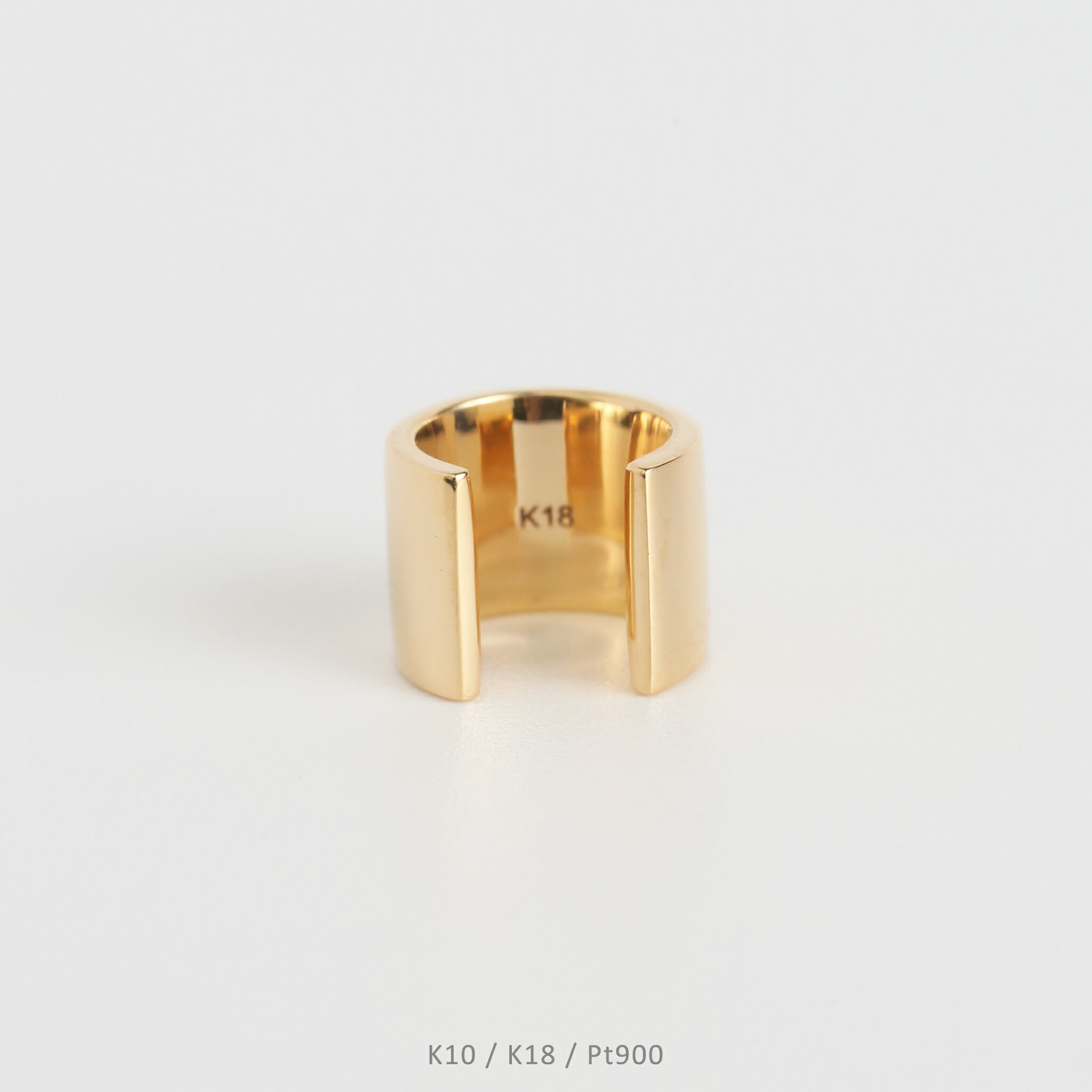 【Basic Plate Ear Cuff Ｌ】 K10/K18/Pt900 ゴールド プレート イヤーカフ 地金 大ぶり シンプル 10金 10k k10 18金 18k k18 pt900 イエローゴールド ピンクゴールド ホワイトゴールド プラチナ レディース 片耳 プレゼント ギフト