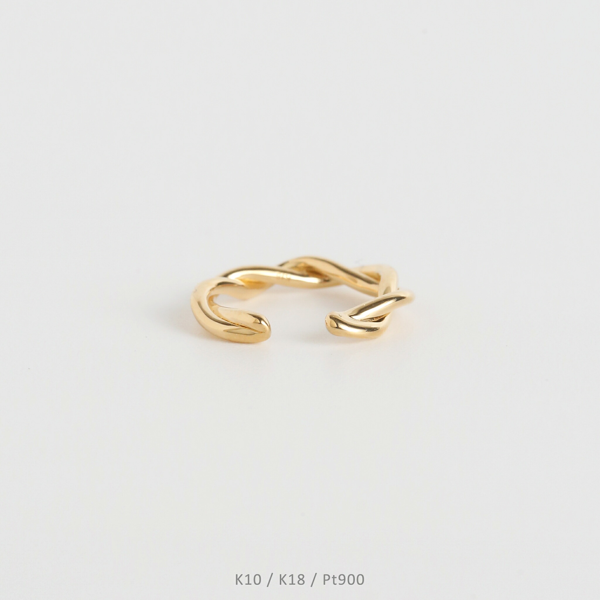 【Twist Ear Cuff】 K10/K18/Pt900 ツイスト ゴールド イヤーカフ 地金 ひねり 10金 10k k10 18金 18k k18 pt900 イエローゴールドピンクゴールド ホワイトゴールド プラチナ レディース 片耳 プレゼント ギフト