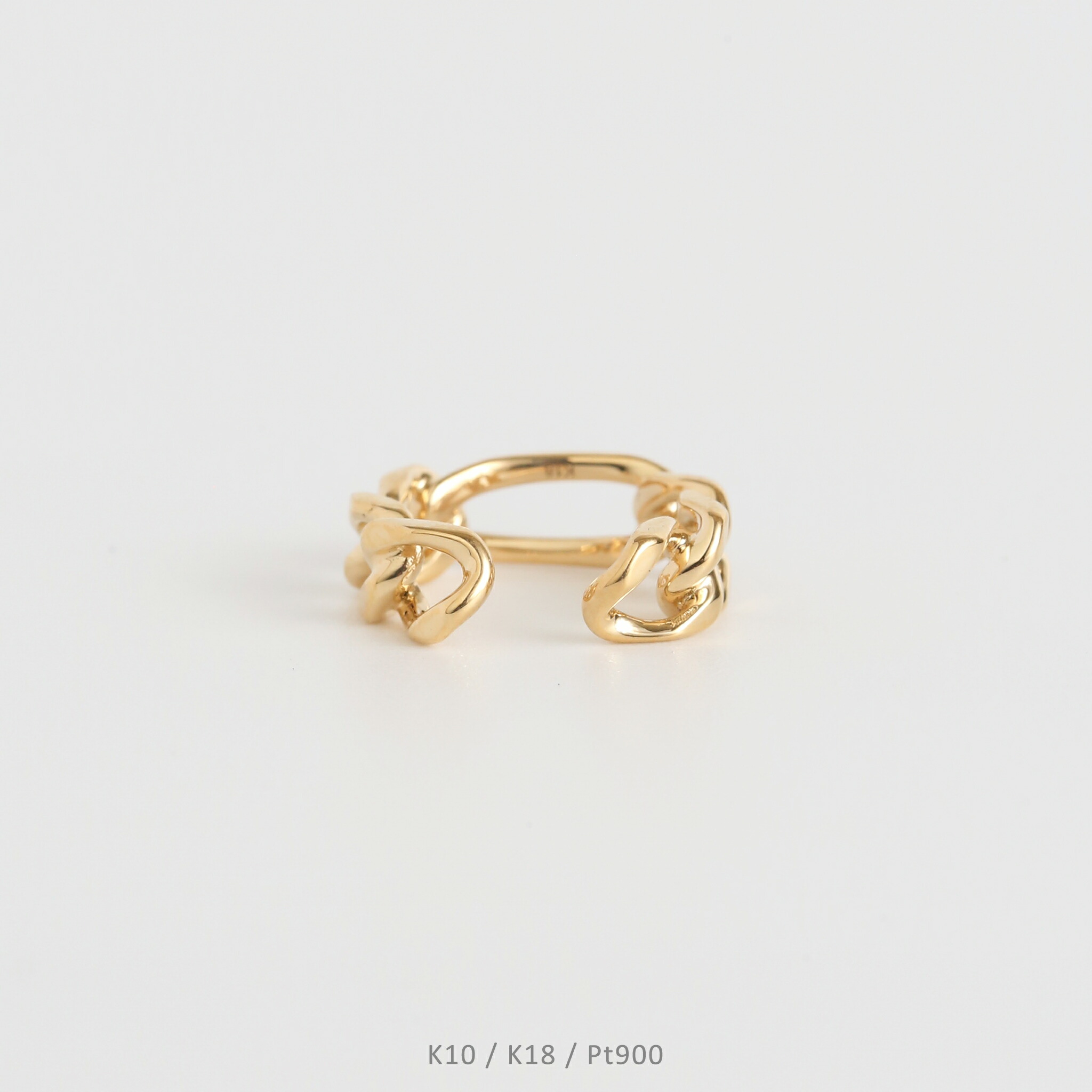 【CHAIN Ear Cuff】 K10/K18/Pt900 チェーン モチーフ イヤーカフ 10金 10k k10 18金 18k k18 pt900 イエローゴールド ピンクゴールド ホワイトゴールド プラチナ レディース サティーナ 片耳 フリーサイズ プレゼント ギフト